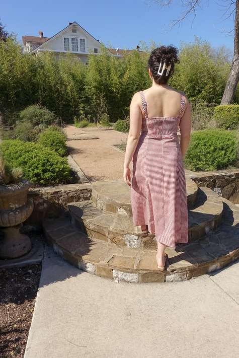 The Everly Gingham Cotton Midi Dress