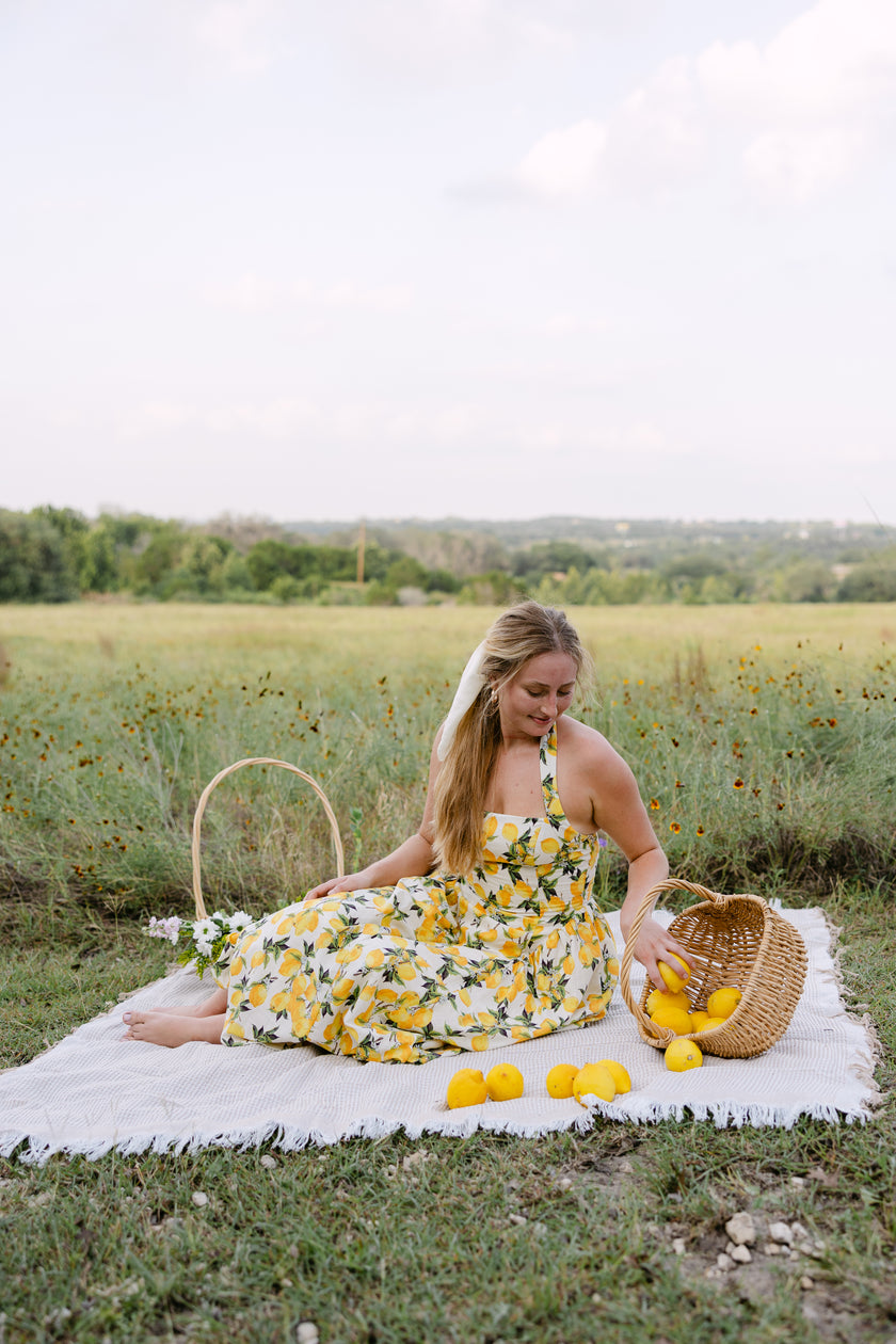 The Amalfi Lemon Midi Dress