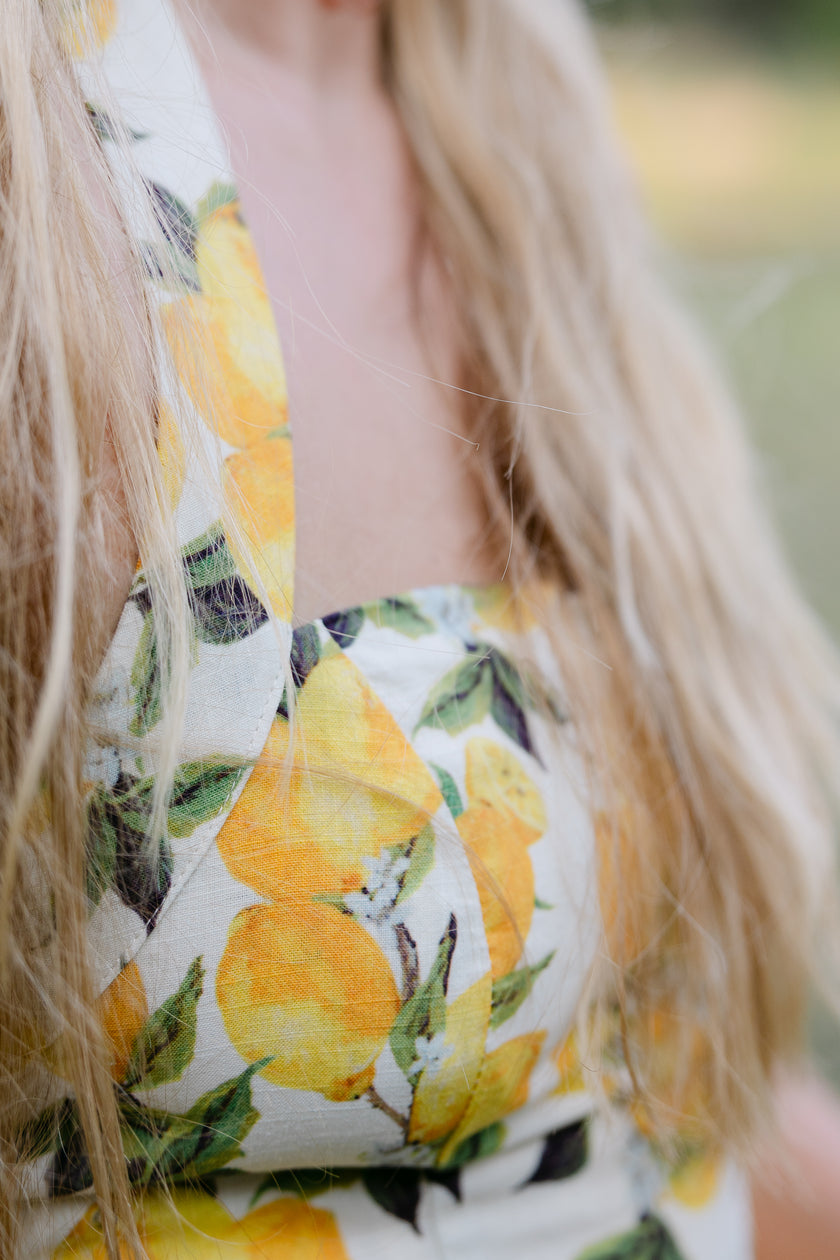 The Amalfi Lemon Midi Dress